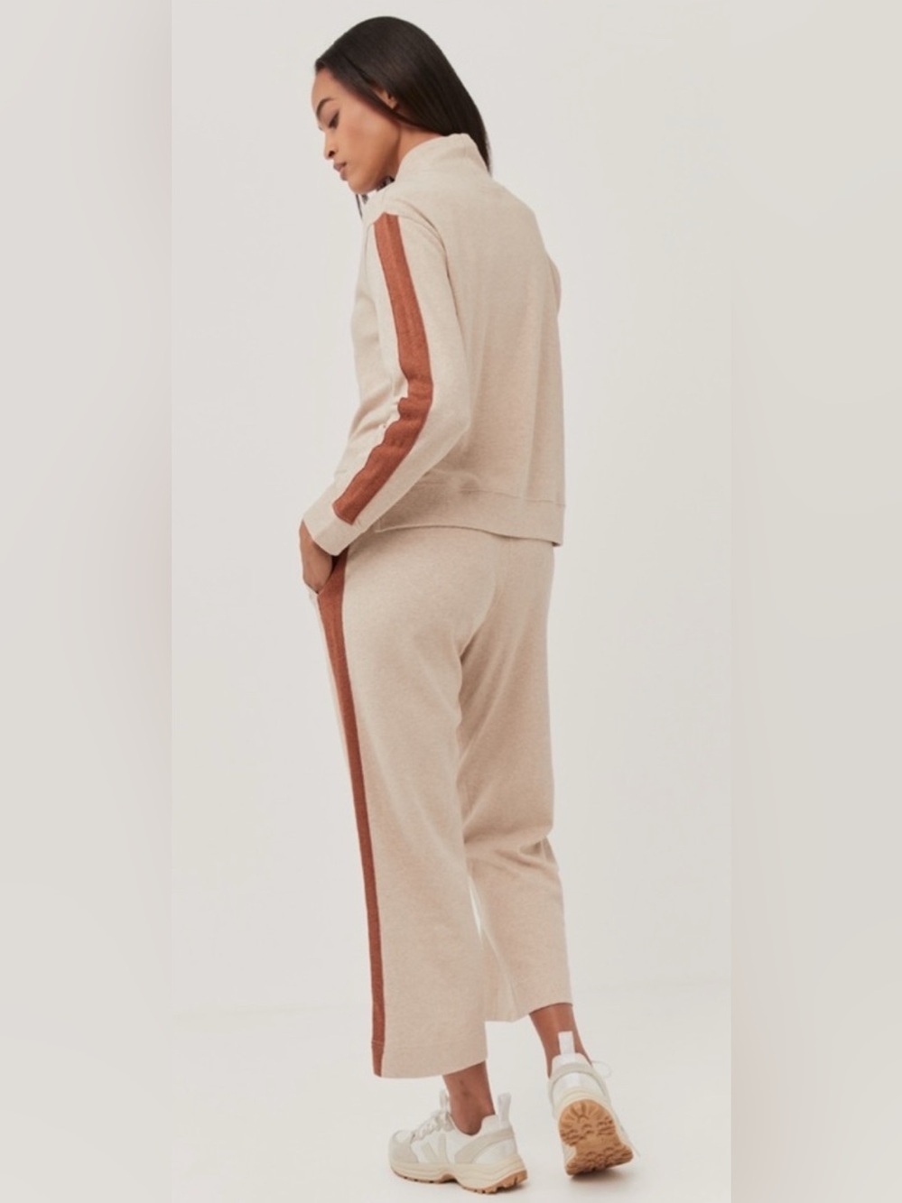 Pact Airplane Cropped Track Pants in Oatmeal - Size S - Picture 3 of 7